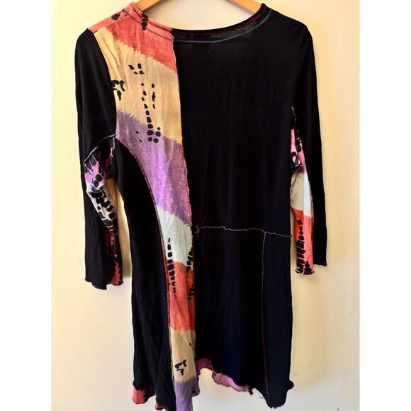 Parsley & Sage Tunic L Multicolor Tie Dye Asymmetrical Stretch Top Hippie BoHo - Picture 4 of 8